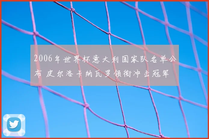 2006年世界杯意大利国家队名单公布 皮尔洛卡纳瓦罗领衔冲击冠军